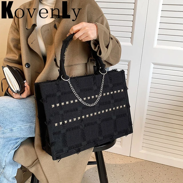 Denim Women Handbag Large Capacity Quality Ladies Big Totes Casual Tassels  Female Shoulder Bags Bolsa Commuting Shopping Bags - Tote Bags - AliExpress