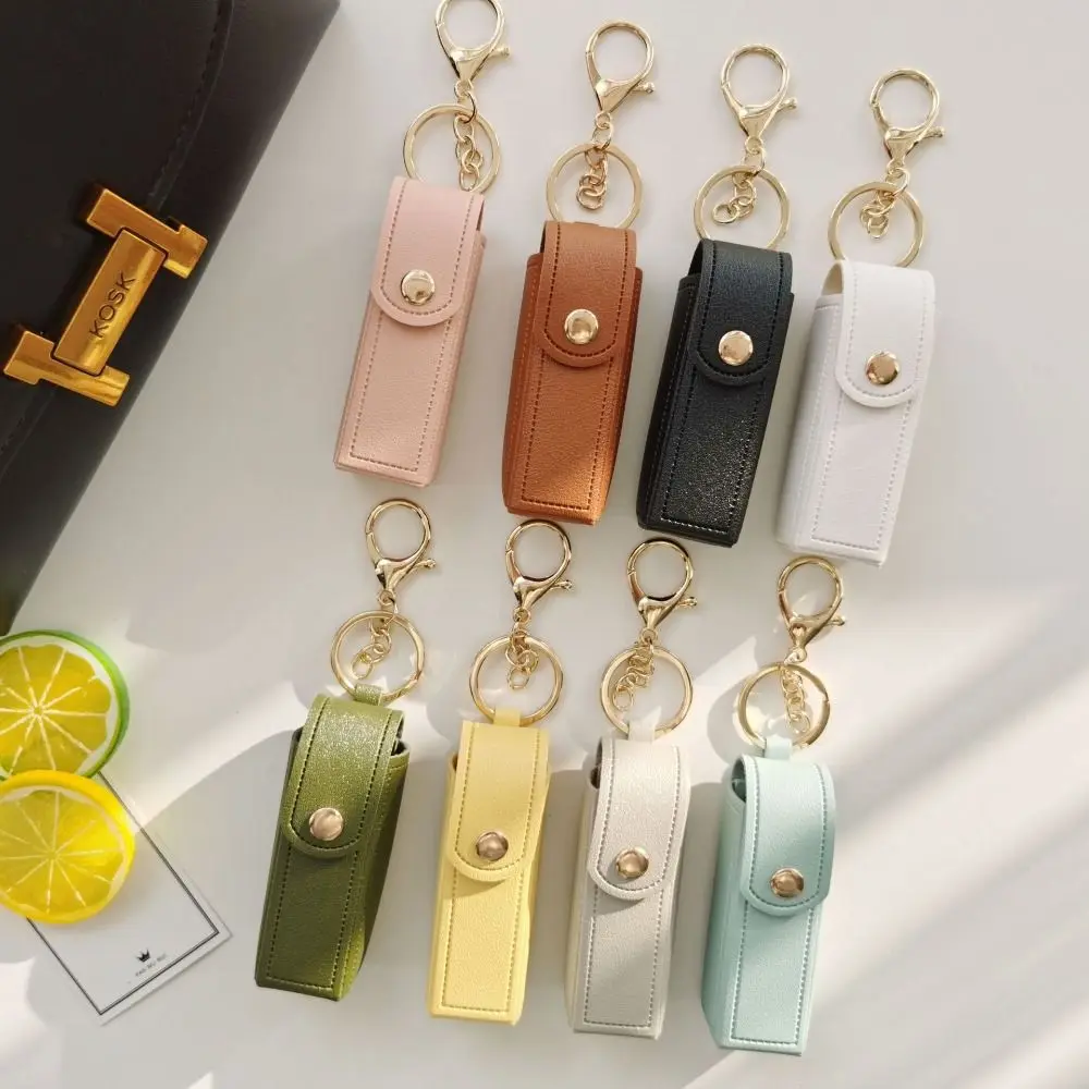 

Pu Leather Lipstick Bag Lipstick Storage Box Keychain Mini Cosmetic Bag Lip Gloss Bag Makeup Lipstick Holder Key Chain Girls