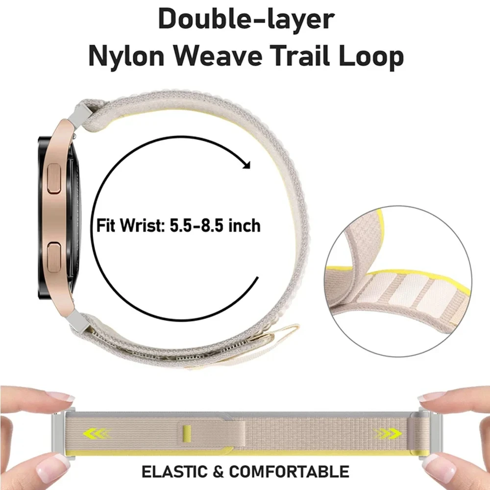 Nylon Loop Sport Strap - 22mm Universal Bracelet Weave Wristband