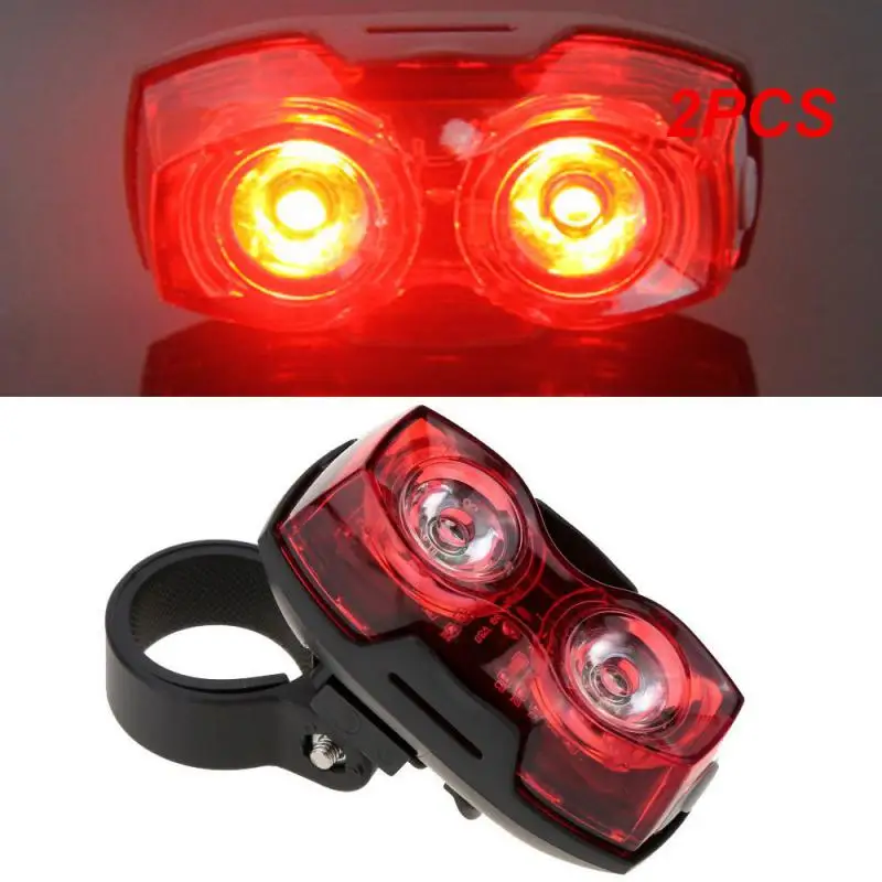 

2PCS Super Bright Dual-lamp Tail Light Large Wide-angle Design 2 LED 400LM Bike Rear Tail Light 3 Modes IPX4 Without