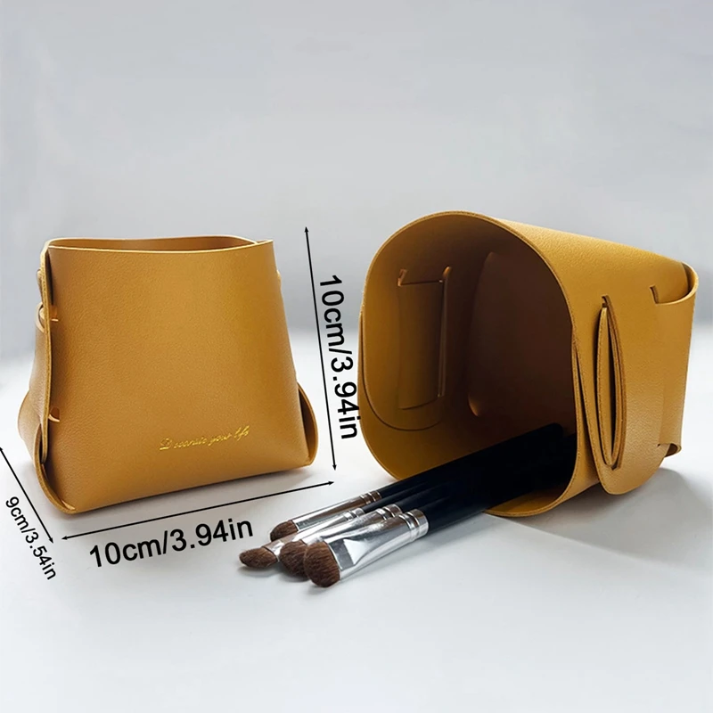 Folding Desktop Leather Storage Box Nordic PU Storage Tray Porch Key Control Sundry Basket Pen Holder Makeup Organizer