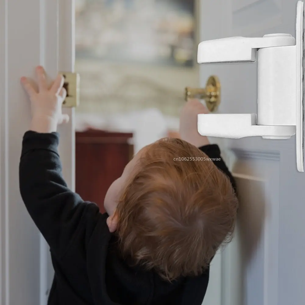 Universal Door Lever Lock Child Baby Safety Lock Rotation Proof Adhesive Security Latch Multi-functional door lock