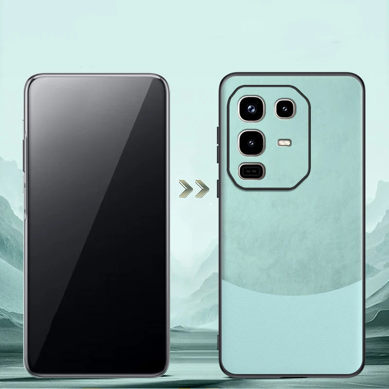 Luxury Leather Back Phone Case with Silicone Protection