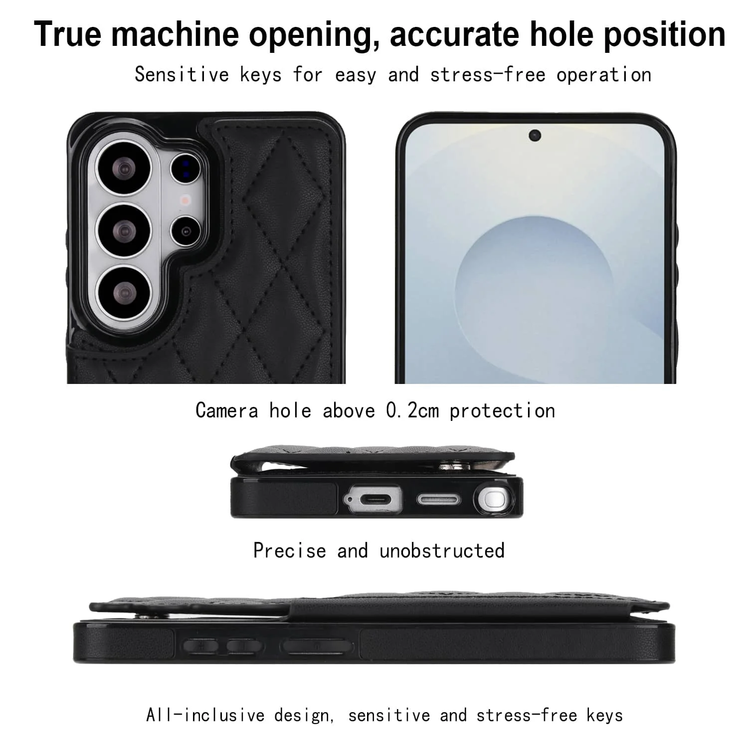 Luxury Flip Folio PU Faux Leather Wallet Cover with Card Slots and Kickstand