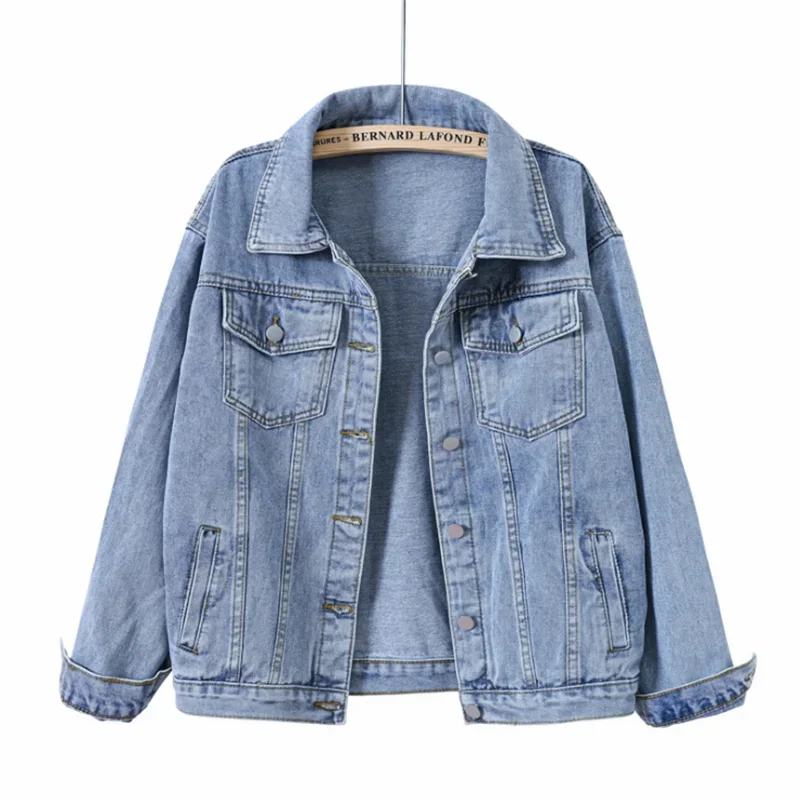 

Best-S 87USD Size 5XL Denim Jacket Women Boyfriend Jean Coat Streetwear Harajuku Vintage Autumn Basic Outerwear