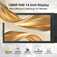 Amoudo14 Inch Dual Portable Monitor 1920*1080P IPS Portable Triple Monitor with USB-C Port for 14-16.5" Laptops Windows/Mac Xbox - Image 2