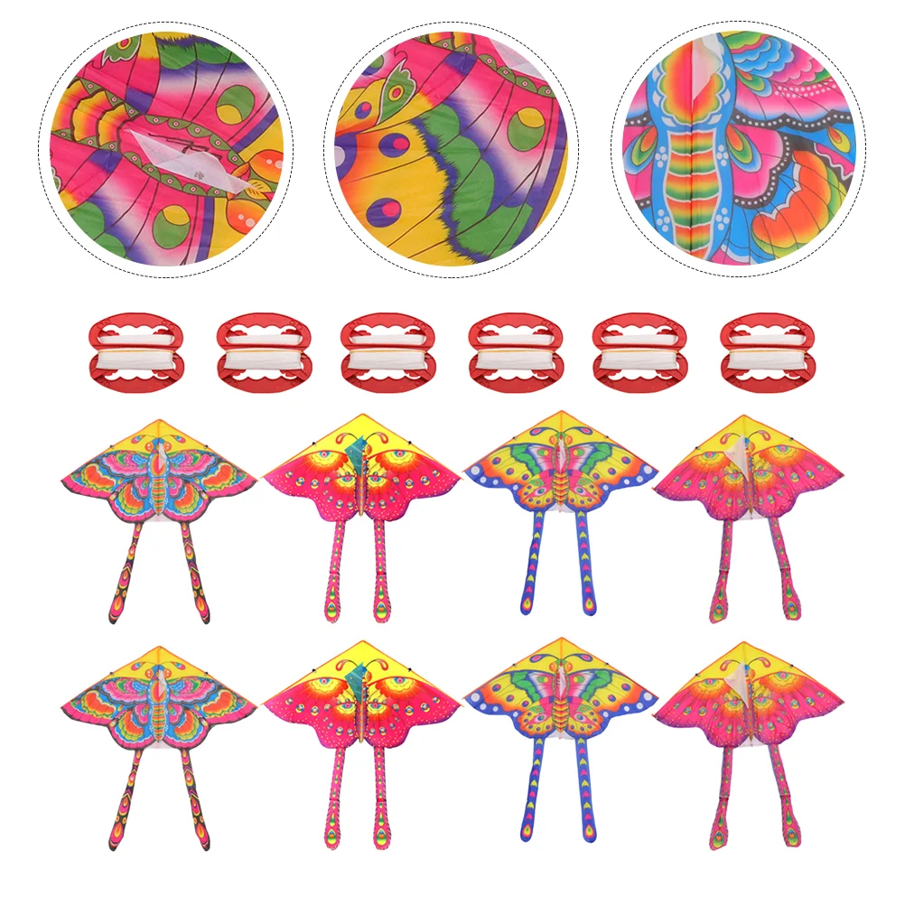 

Kite, 8 Sets Kite Kite Beach Kites Triangle Butterflies Kite with 30M Rope Kites for Kids Adults Easy to Fly Kite for Beach