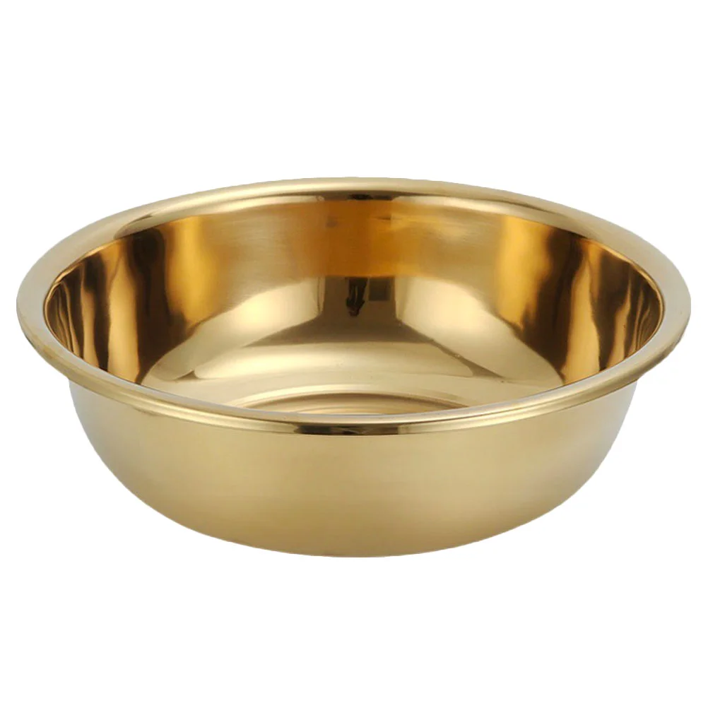 

Stainless Bowls Steel Basin Thickened Kitchen Bath Household Vegetable Wash (gold) Vegetables Mixed Large Mixing