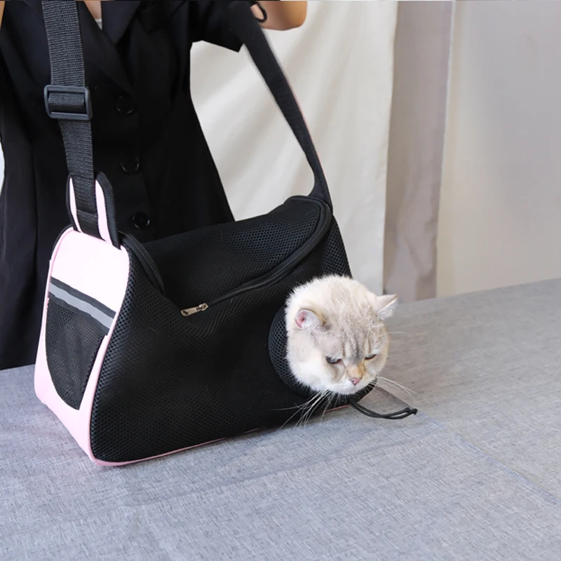 Diagonal shoulder mesh cat outcrop casual camping cat bag