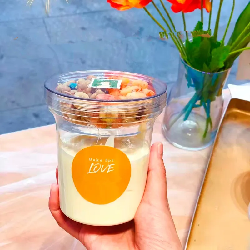 Cups Cup Jar Yogurt With Jars Dessert Clear Disposable Plastic Lid