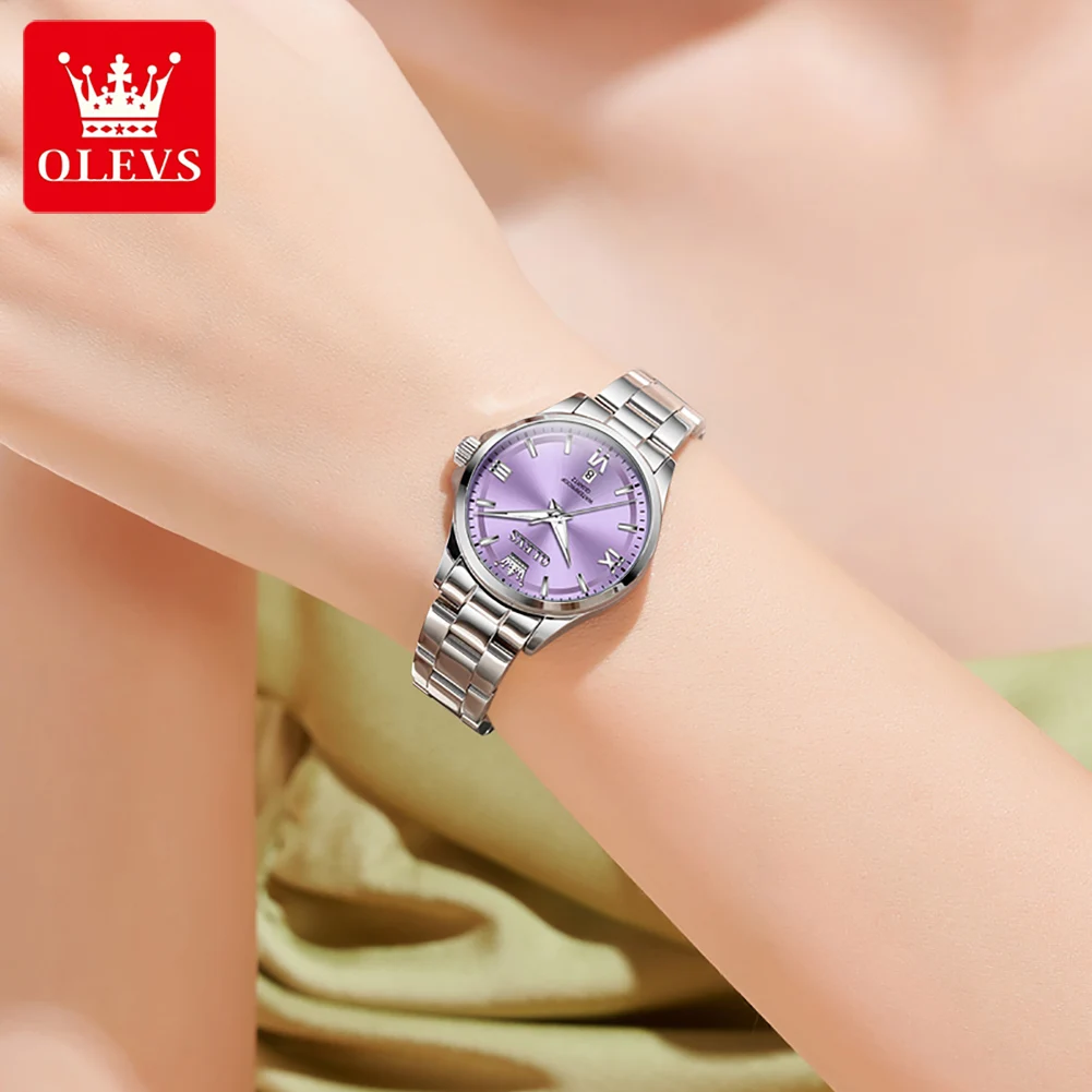 OLEVS 3668 Women Watch Fashion Elegant Roman Scale Waterproof Automatic Date Quartz Watch Luxury Brand Women Watch Reloj Mujer 3