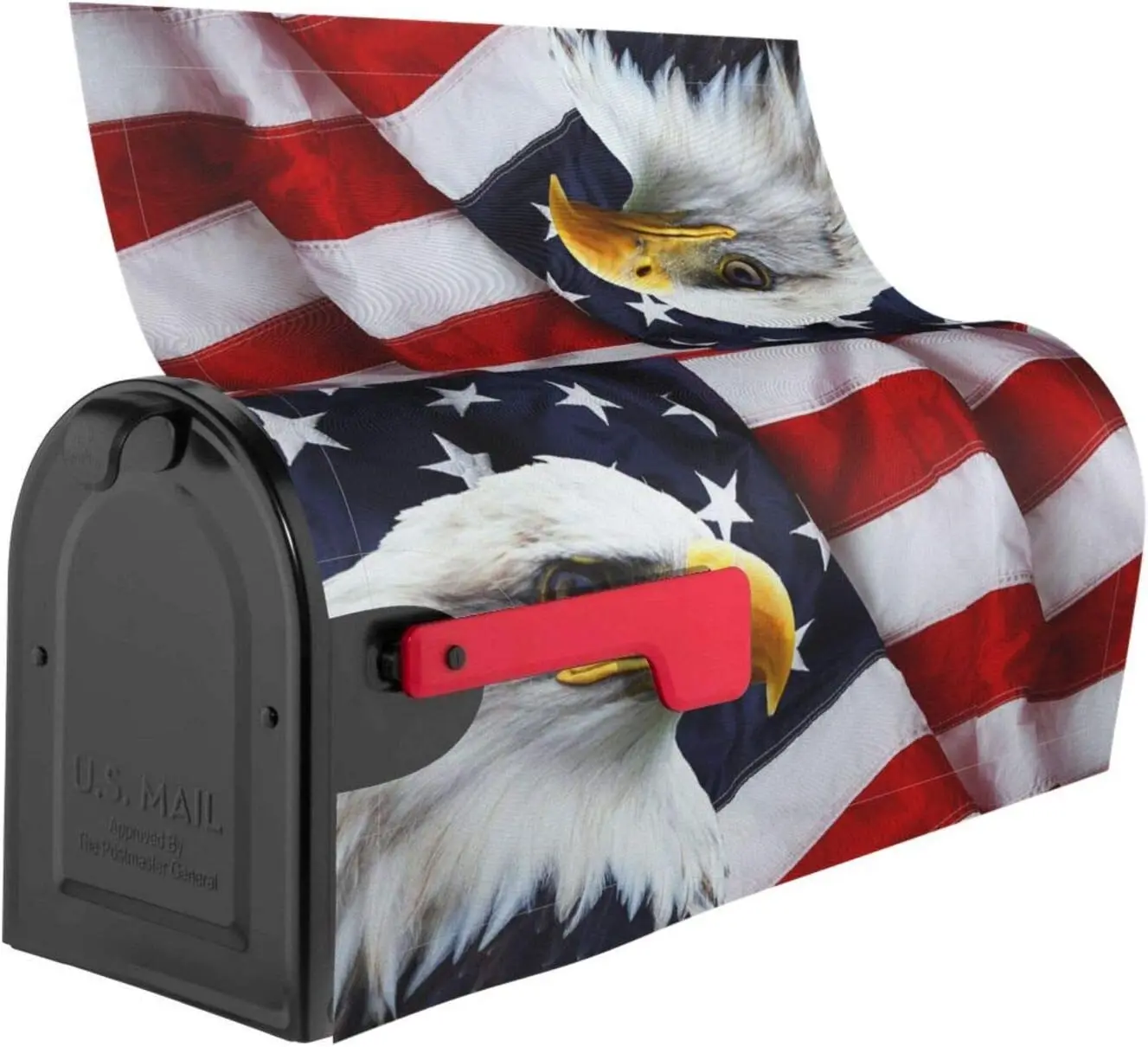 American Flag Welcome Magnetic Mailbox Cover, Mailbox Wrap Decorative for Garden Yard Home