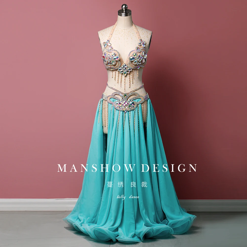 Diamond Double Fork Dress - Belly Dance Performance Costume 7 Dress Details