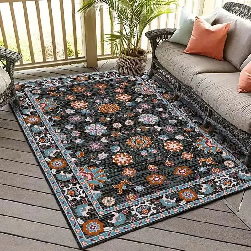 

Retro Style Carpet Home Sofa Living Room Tea Table Floor Mat Homestay Decorate Bedroom Bedside Dark and Stain Resistant Carpets