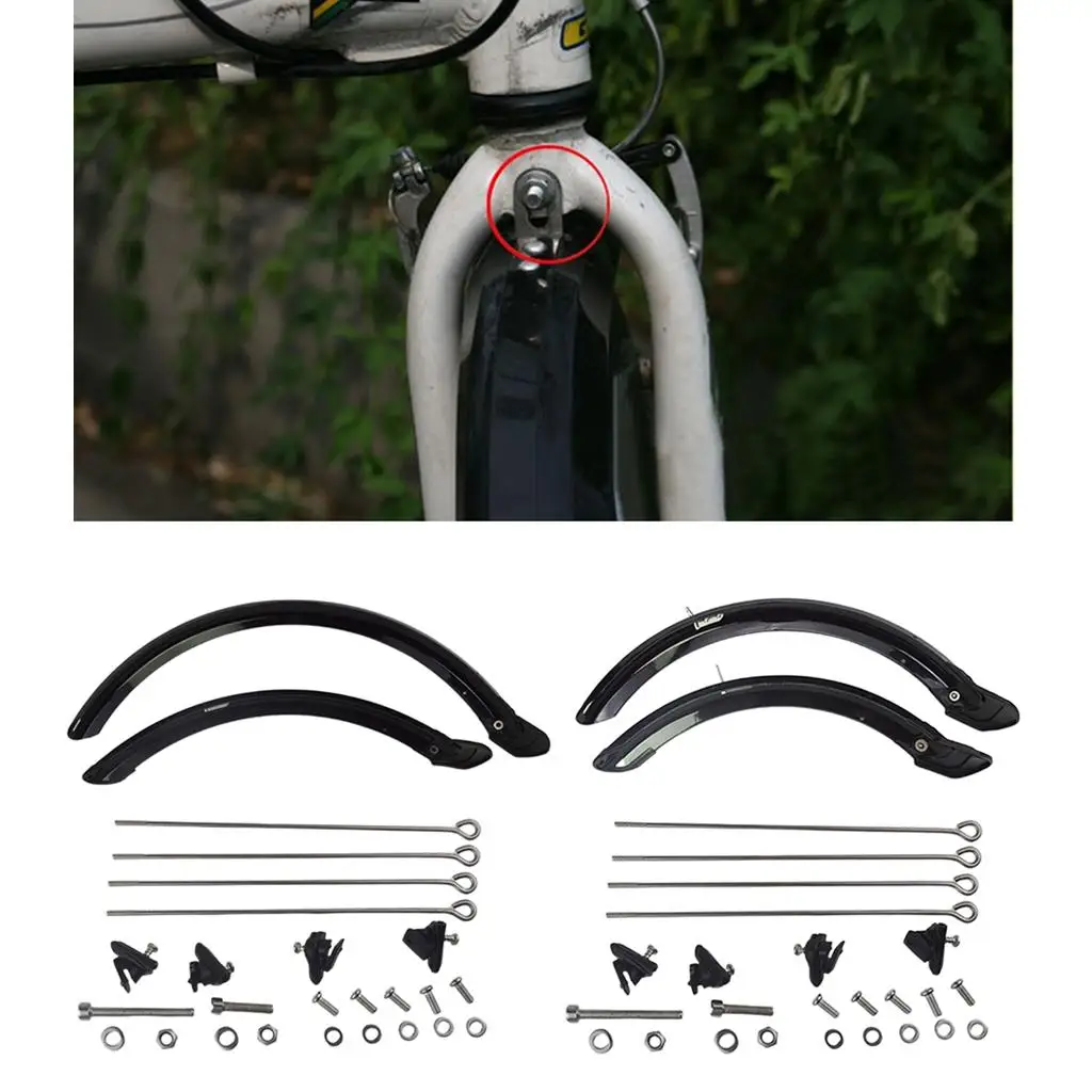 Bicycle Fender 20'' 14'' Folding Bike Mudguard Set for brake System
