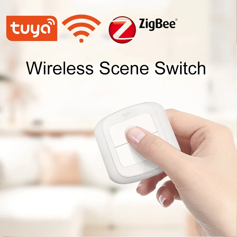 

Tuya WiFi/ZigBee 2 банды беспроводной 6 сцен Переключатель кнопочный контроллер на батарейках Автоматизация сценария для устройств Tuya
