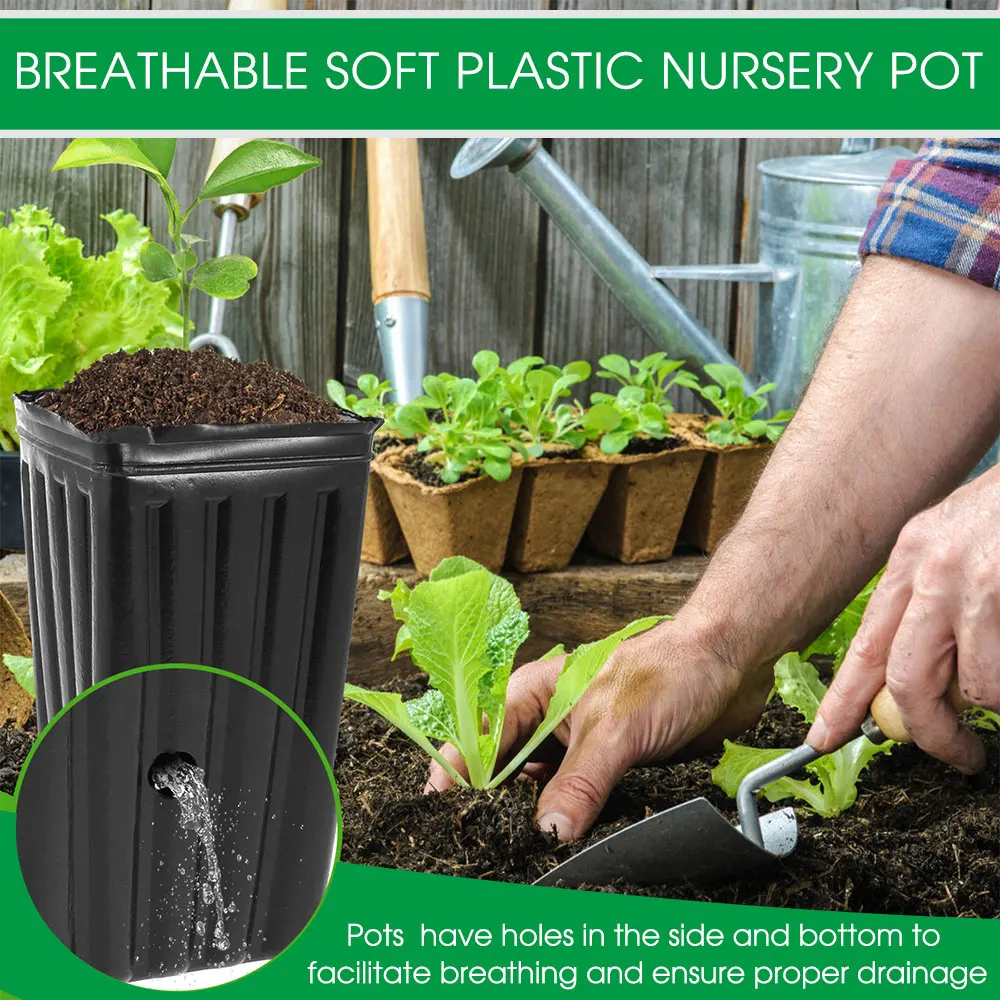 高さの正方形の苗の植栽カップ、庭の装飾のための厚くする黒い