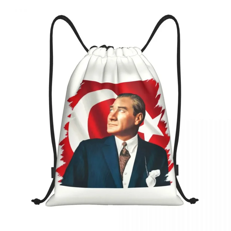 

Mustafa Kemal Ataturk Drawstring Bags Men Women Portable Gym Sports Sackpack Turkey Turkish Leader Shopping Backpacks