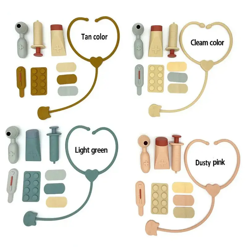 Silicone Pretend Doctor and Nurse Play Set Food Grade Silicone Doctor Kit for Baby Toddler Kids Education Learning Toys doctor play set doctor nurse toys doctor toys kit