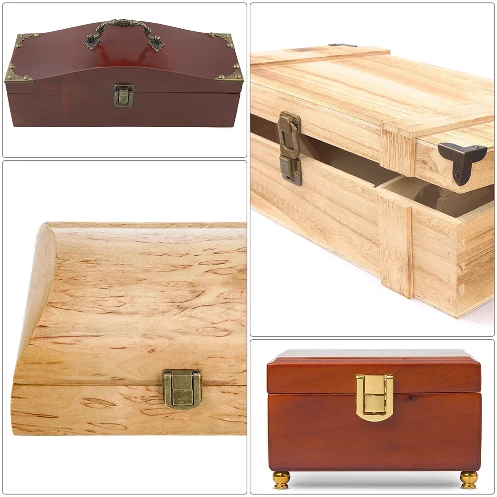 Retro Jewelry Chest Gift Wine Wooden Box Case Toggle Latch Suitcase Hasp Locks Hardware Home Improvement Hand Tools 4pcs jewelry box furniture hardware toggle latches jewelry box hasps