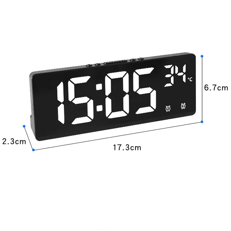 Creative Number Clock Color Nightlight Temperature Calendar Alarm Clock LED Large Number Electronic Backlight Home Decor