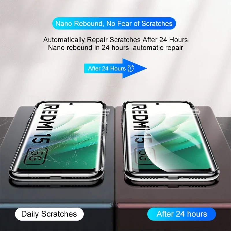 Pack of Hydrogel Screen Protectors for Xiaomi Redmi 15 - Soft Film for 6.9-inch Displays