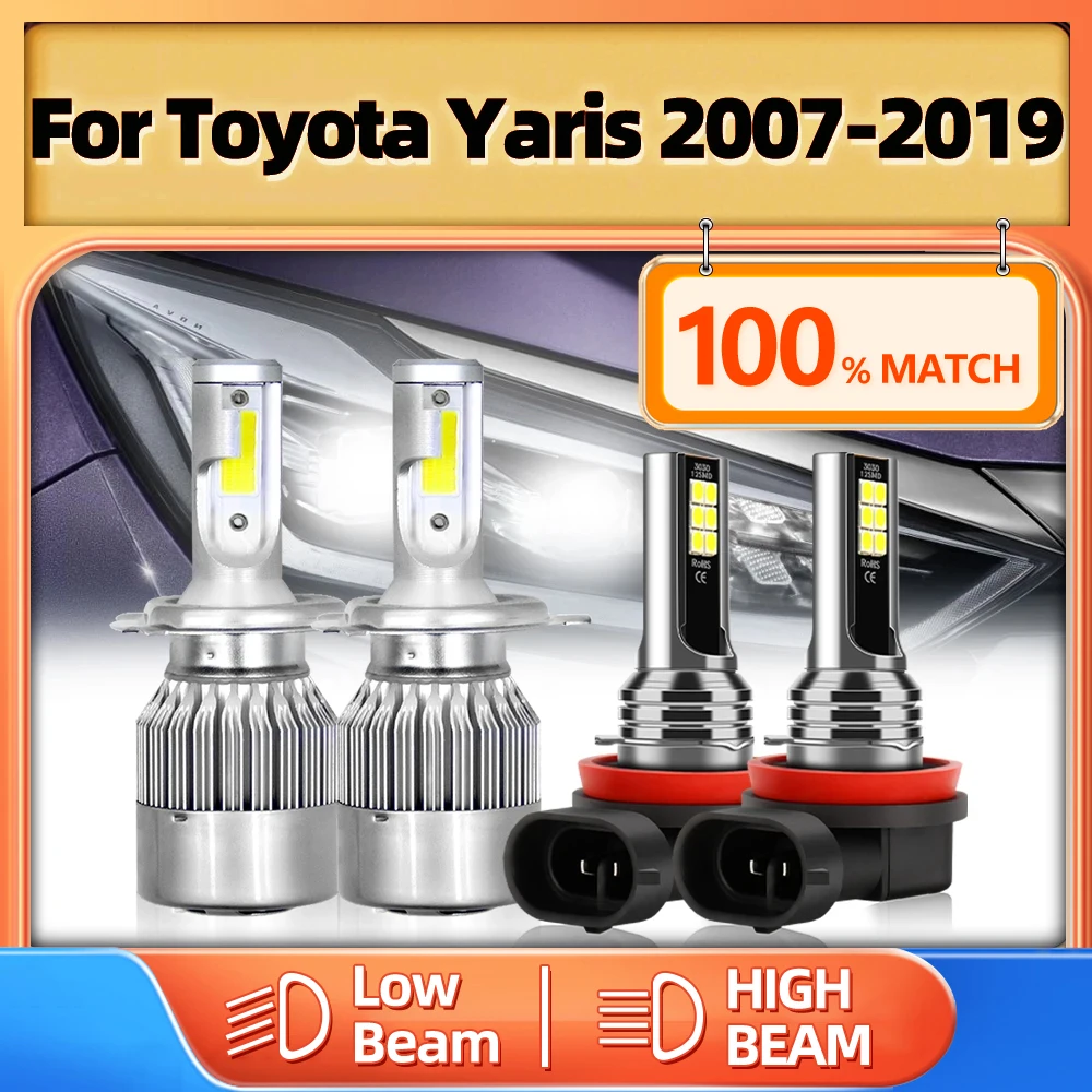 

H4 Canbus Car LED Headlight Bulbs 12V 6000K H11 Turbo Fog Lamp For Toyota Yaris 2007-2012 2013 2014 2015 2016 2017 2018 2019