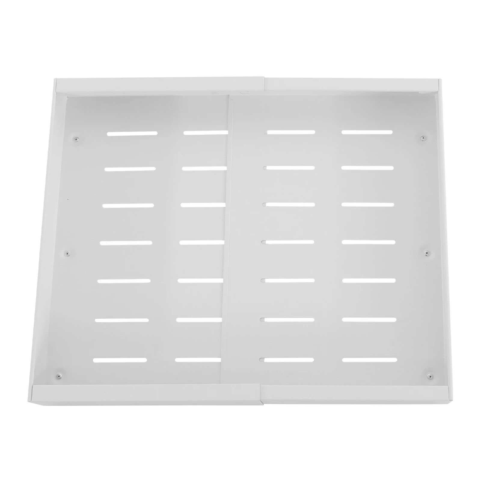 2-teiliger ausziehbarer Metall-Schrankorganizer, 42 cm Schiebeorganizer mit mehreren Lüftungsöffnungen, 10-15 kg Tragkraft, für Küche, Speisekammer, Badezimmer – Detail 9