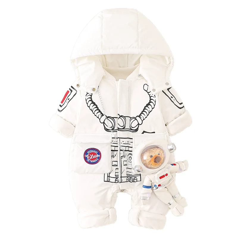 Baby White Duck Down Onesie Boys and Girls Baby Go out Thicked Warm Casual Winter Coat