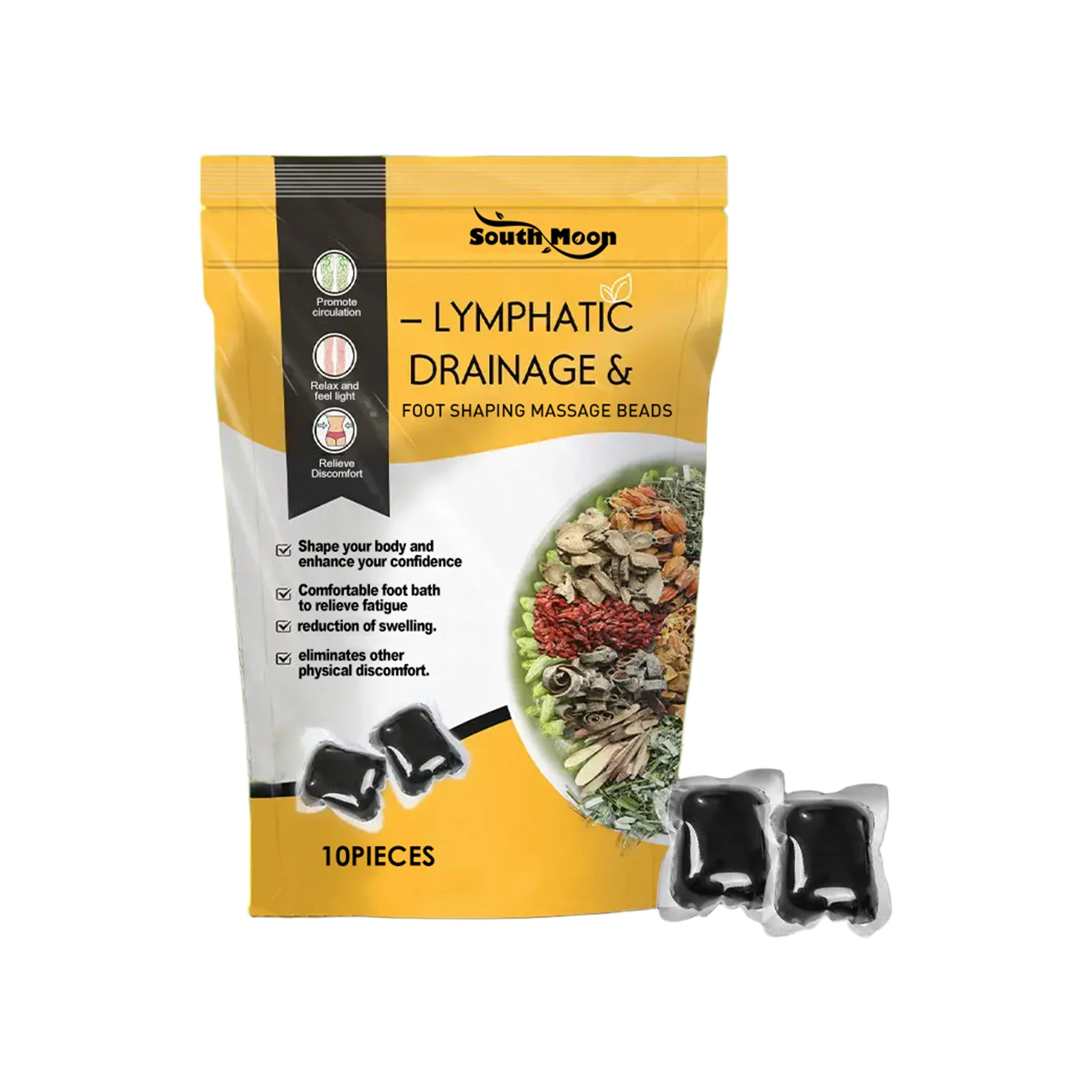 Lymphatic Drainage Foot Soak Beads Fast Fat Burning Remove Leg Edema Relax Body Improve Sleep Quality Spa Foot Bath Medicine Bag
