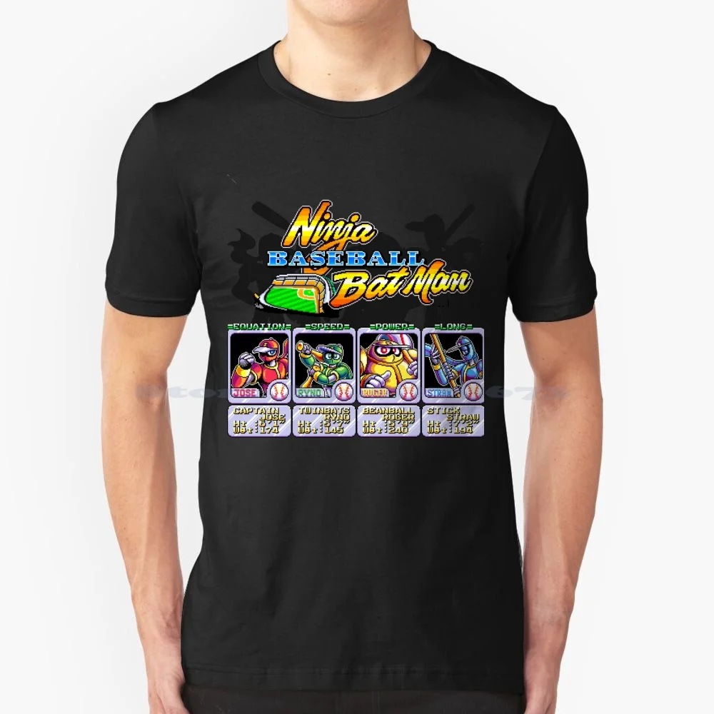 Mazza Da Baseball Maglietta Uomo 100% Cotone Tee Mazza Da Baseball Uomo Arcade Vintage Retro Nostalgia Videogioco 90S Scrolling Laterale Scroller