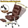 Executive Office Chair with Footrest, 350 LBS, Reclining, Big and Tall, Computer Gaming, Home Office, Desk Chair, Adjustable PU 5