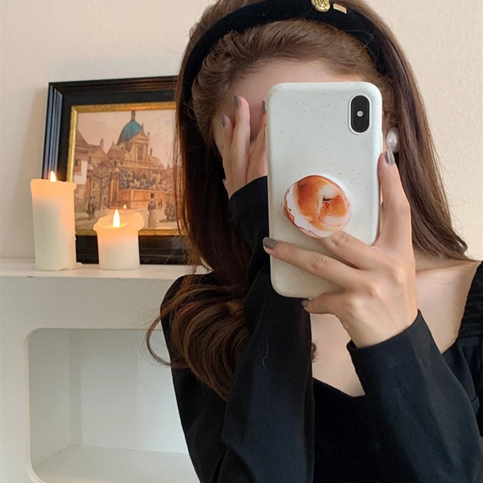 1PC Elegant Black Velvet Headband with Gold Rose Detail, Trendy Hair Accessory for Women, Perfect for Any Occasion