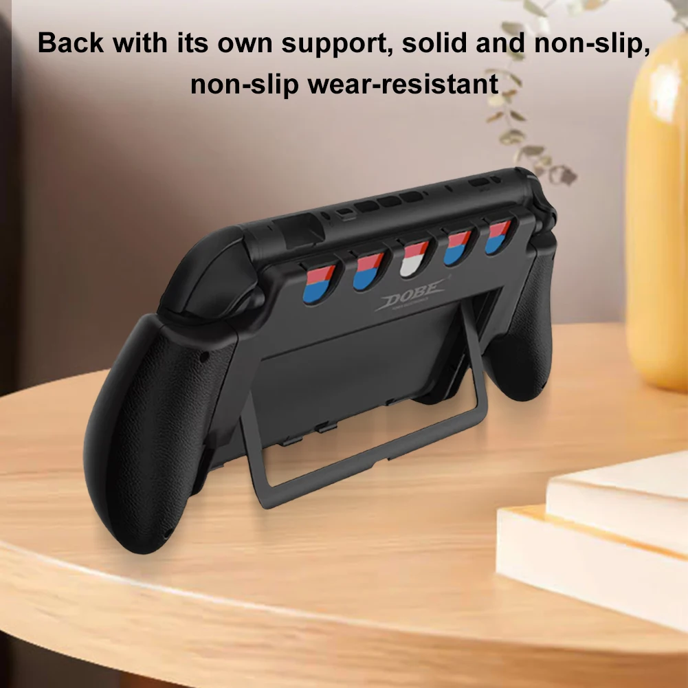 For Nintendo Switch 2 Grip Case With Stand Anti Slip Controller Stand Ergonomic Comfort Hand Grip Holder With 5 Game Card Slots