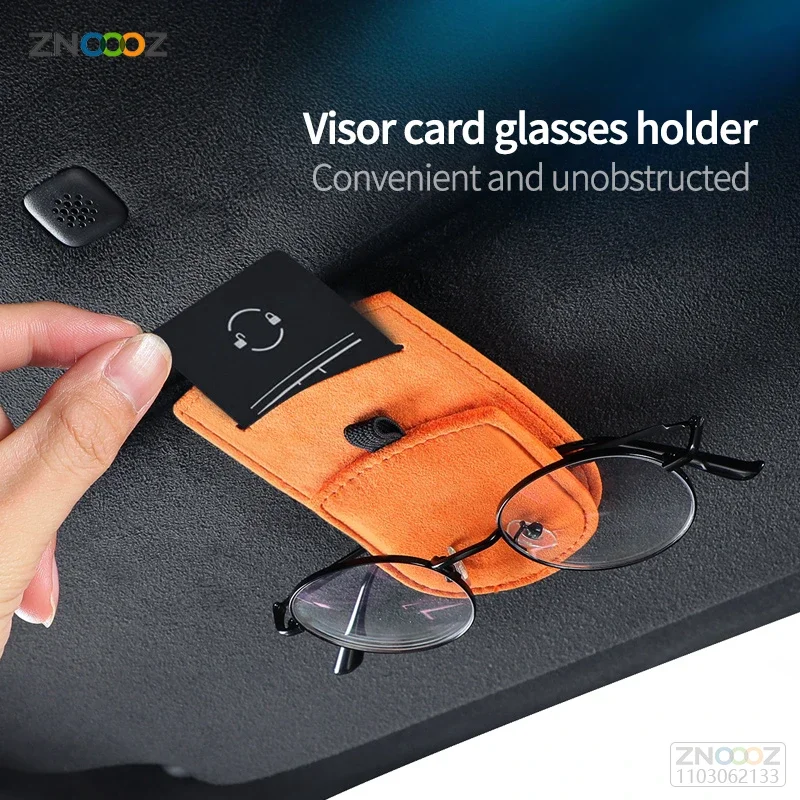 

Универсальный автомобильный футляр для солнцезащитных очков, зажим для солнцезащитных очков, кредитница, держатель для билета, застежка-подставка, замшевые автомобильные аксессуары