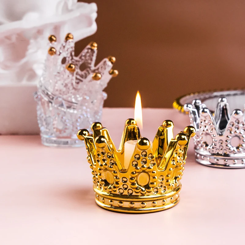 Crowncandleholdercreativeromanticcrystalfashiondecorationcandle