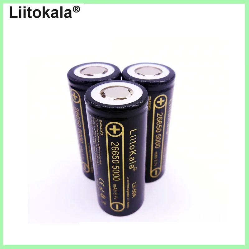 Liitokala-li-ion Bateria Recarregável Bateria para Lanterna Veículo Elétrico Triciclo Lii50 a 3.7v 26650 5000mah 26650-50a - Image 6