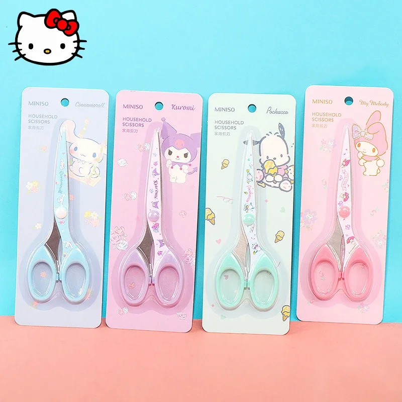 

Sanrio MyMelody Kuromi Cinnamoroll Scissors Kawaii Anime Home Paper Cutting Tool Girl Stainless Steel Office Utility Knife Gift