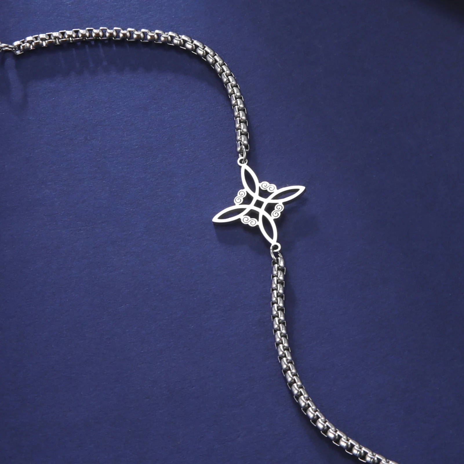 VASSAGO Witch Knot Charm Bracelet Men's and Women's Stainless Steel Box Chain Protector Jewelry Gift 2023 4