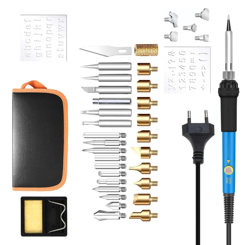 

Soldering Iron Set 60W LED Soldering Iron with Adjustable Locked Temperatures 200°C-450°C Soldering Set for Engraving