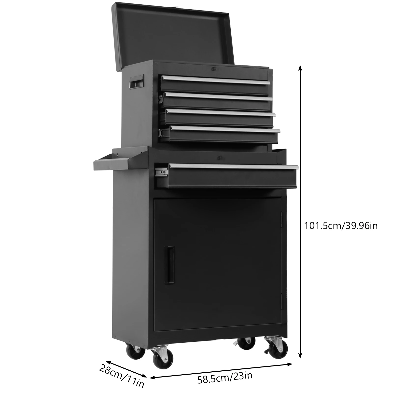 Mechanic Tool Storage Box with Double Door & Wheels Parts Storage Cabinets Wear Resist Metal Tool Cart for Factory Warehouse Use