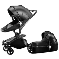 Nouvelle poussette bébé 3 en 1, landau en cuir PU, poussette pliable bidirectionnelle pour nouveau-né, landau pour bébé, kinderwagen, poussette pour bébé 5