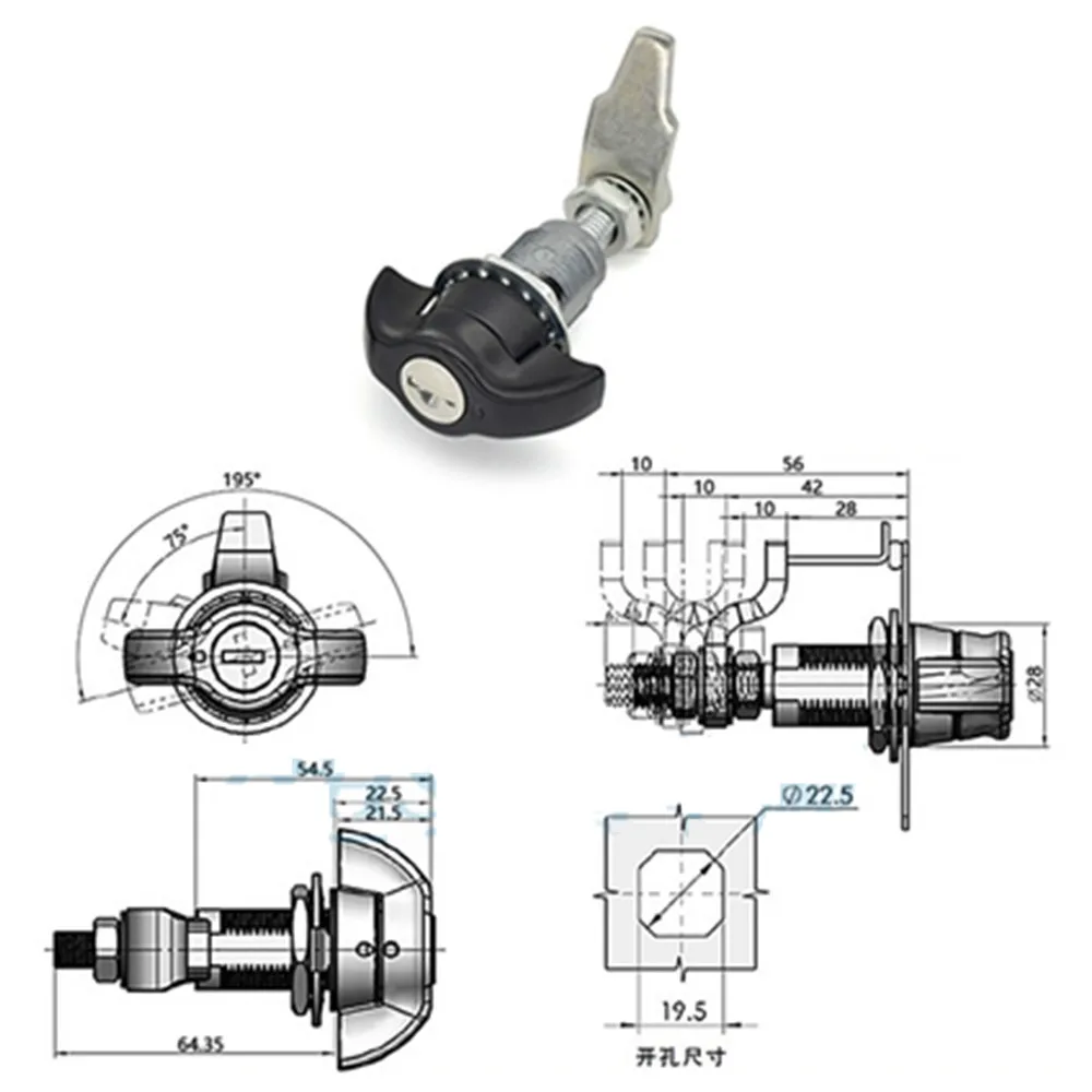 Airfoil Compression lock T Lock Tongue Lock For RV Truck rv airfoil lock