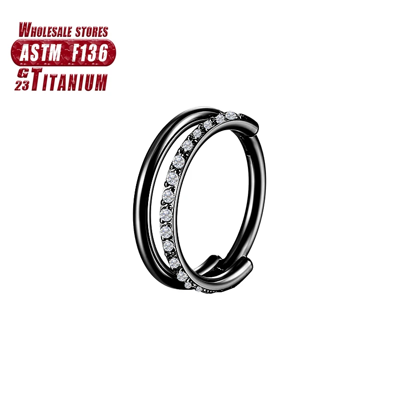 F136 Titan-Nasenring, Implantatqualität, aufklappbare, nahtlose Ohrringe, Clicker-Creolenring für Knorpel, Helix, Rook, Septum, Daith, Tragus – Detail 29