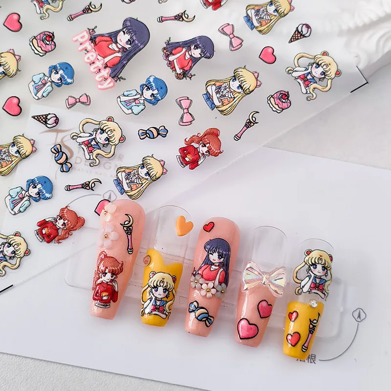 

[Meow.Sensei] Three-Dimensional Thin Tough Nail Sticker Thin Transparent Adhesive Cute Cartoon Nail Stickers Dp Series