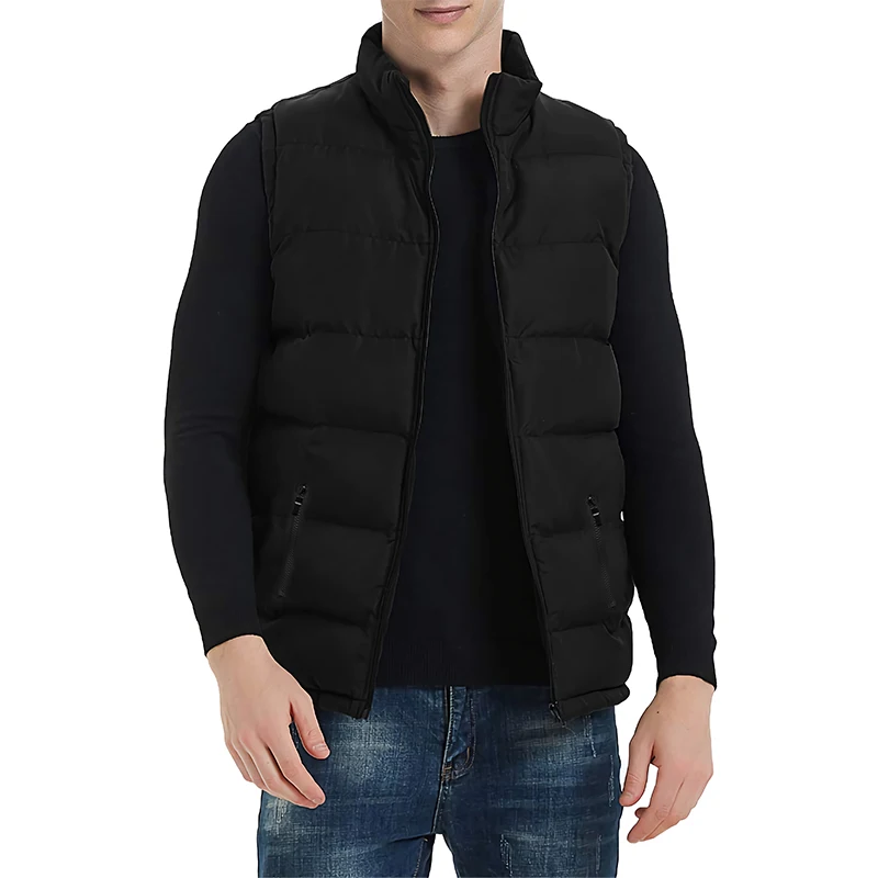 

Men's Luxury Letters Print Vest Jacket Sleeveless Male Cotton Filling Coats Ultra Thin Warm Lightweight Man Brand Waistcoat