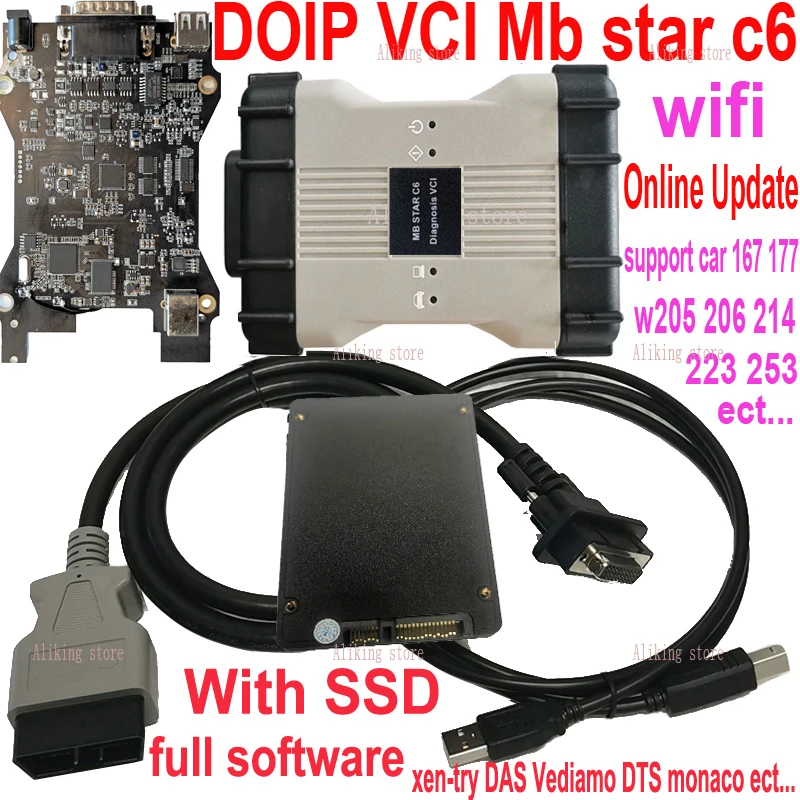 

MB Star C6 DOIP wifi Multiplexer with software SSD free license for new car w205 w206 w211 204 223 167 214 177 Diagnosis Tool
