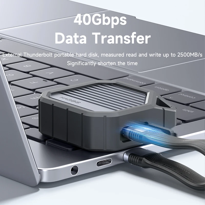 Hagibis-Cable de datos USB 4 corto, Kit de llavero portátil de 40Gbps, USB C a tipo C, PD, 240W, para Thunderbolt 3/4, iPhone 15 Pro, SSD