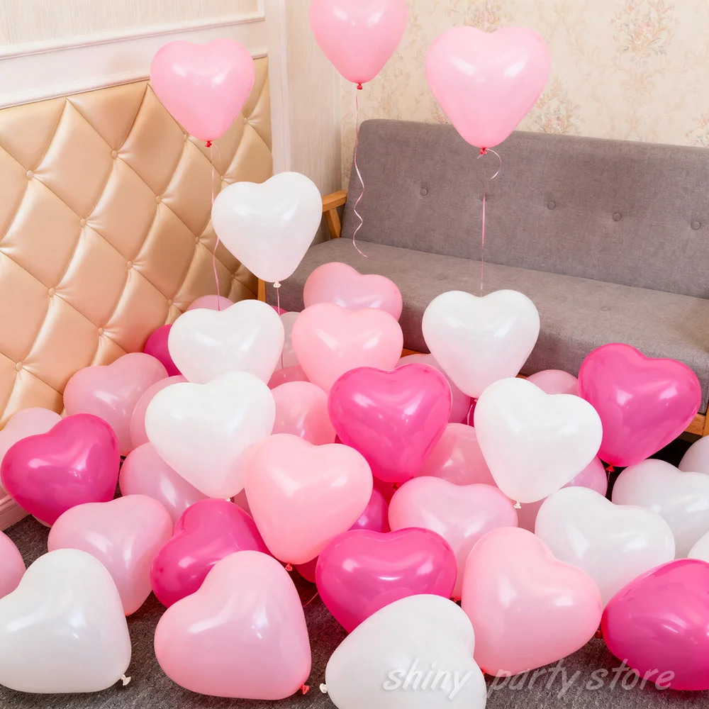 10/20/50 Stück 25,4 cm herzförmige Luftballons Liebe Latex Helium Ballon Baby Jahrestag Geburtstag Hochzeit Valentinstag Verlobung – Detail 4