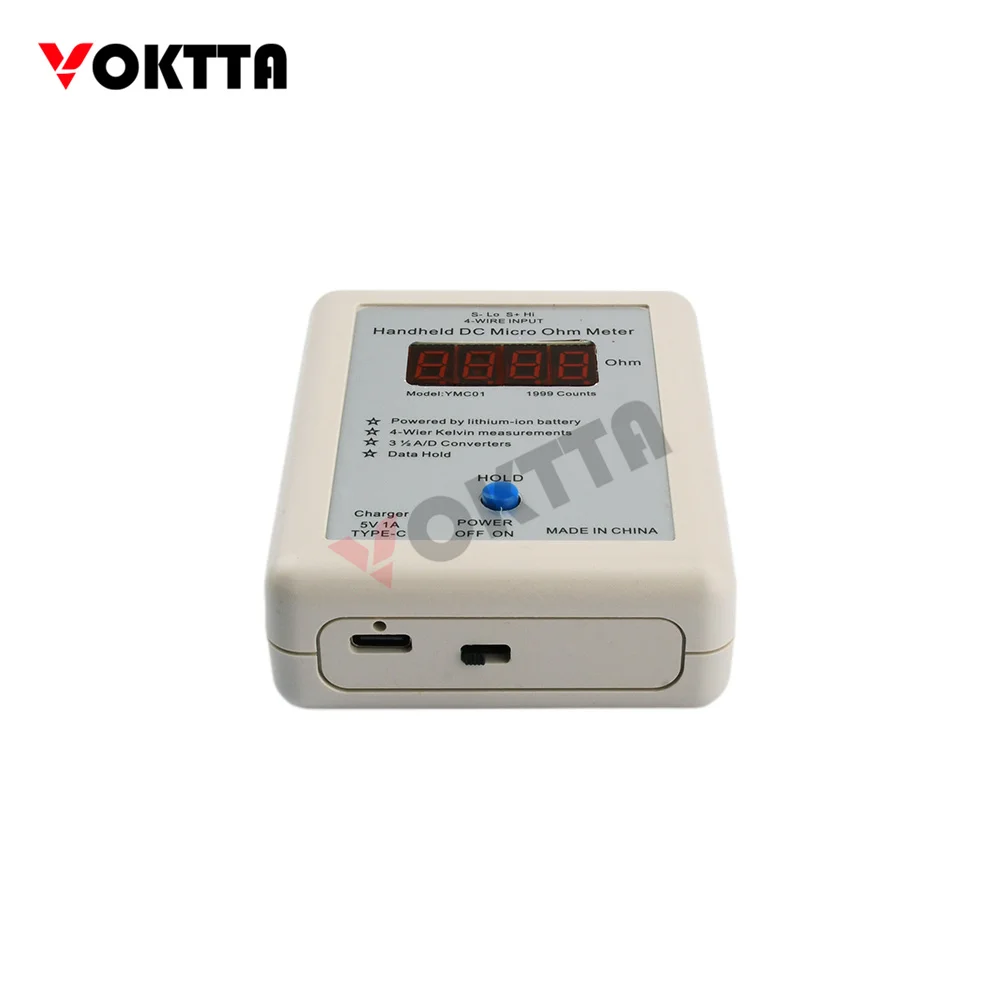 Resistance Tester Multifunctional Tester Ymc01 Handheld Dc Milliohmmeter Dc Low Resistance Tester Rechargeable Four-Wire Ohmmeter Line Micro-Resistance Meter